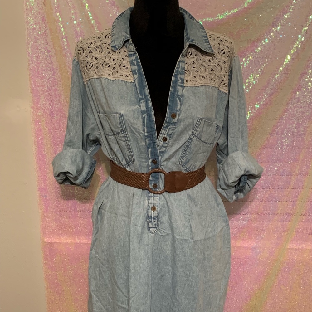 Speed Control XXL Denim and Lace Dress